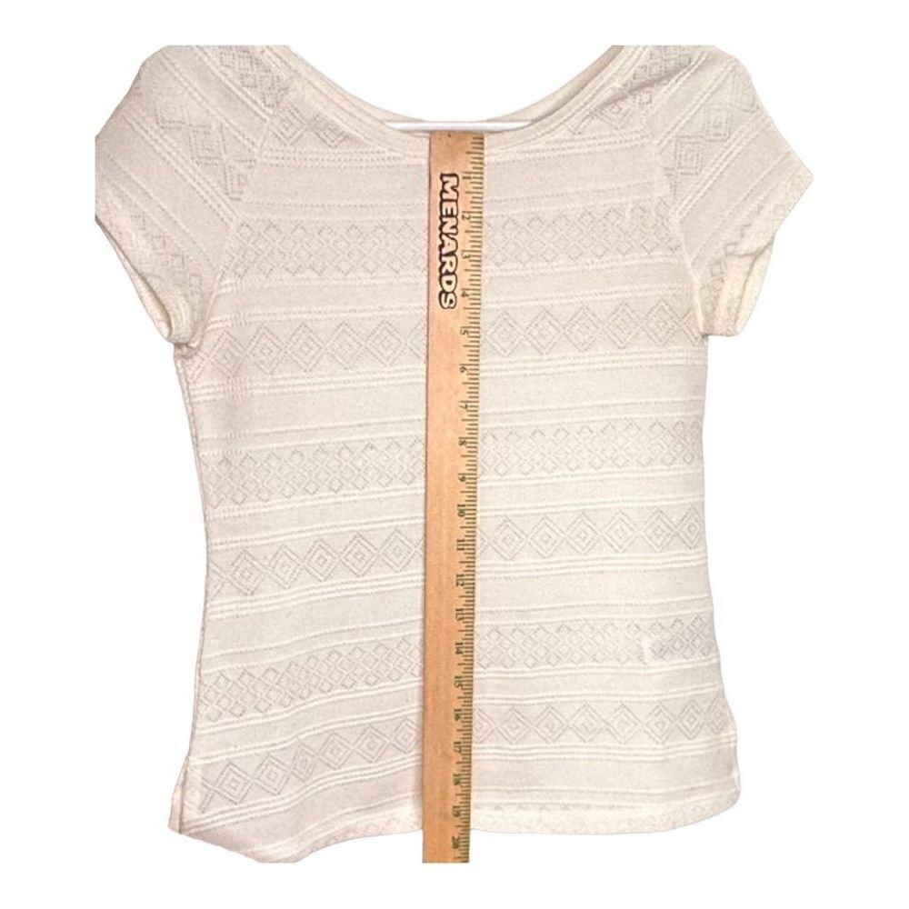 H&M short sleeve lightweight sweater cream women’s size small - Picture 4 of 9